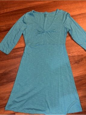 Toad&Co Teal V-Neck A-Line Dress